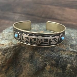 ANTIQUE TIBETAN MANTRA CUFF BRACELET